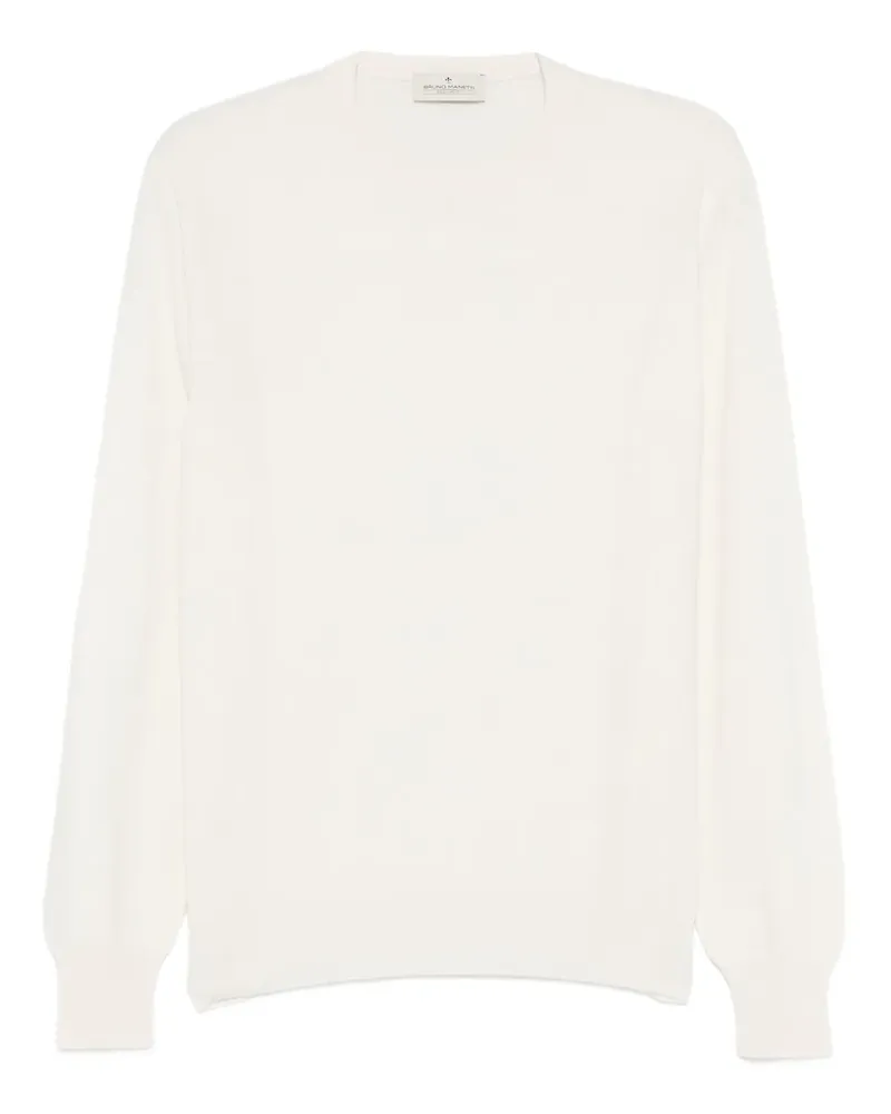 Bruno Manetti Fein gestrickter Pullover - 019 WHITE 019