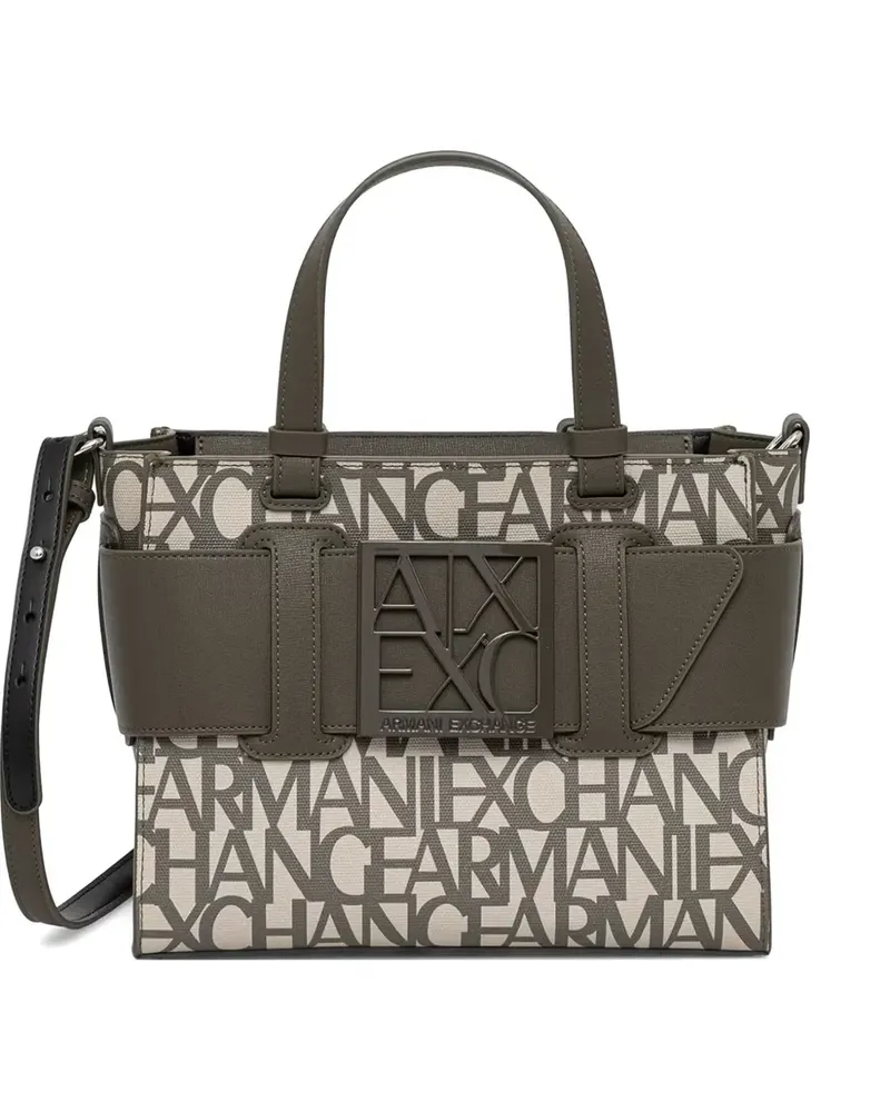 Armani Exchange logo-print buckle-detail tote bag - Grün Grün
