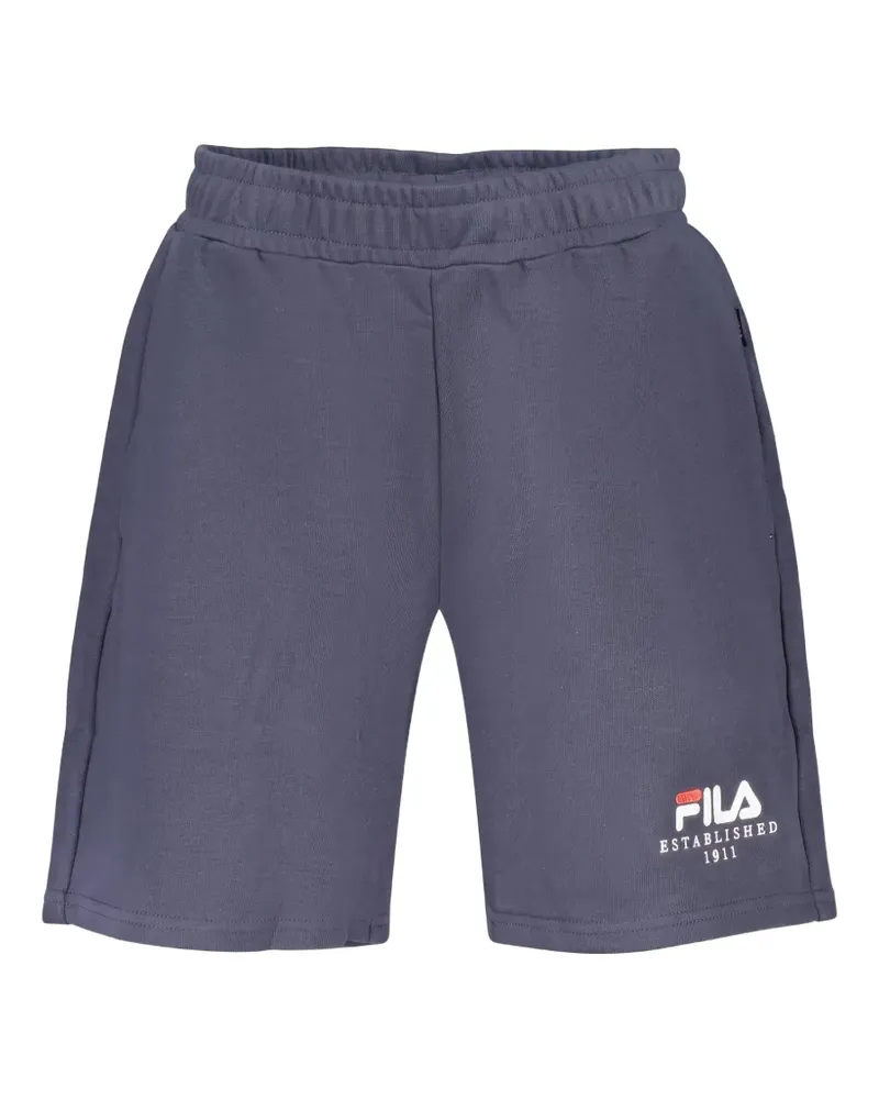 Fila logo-print cotton shorts - Blau Blau