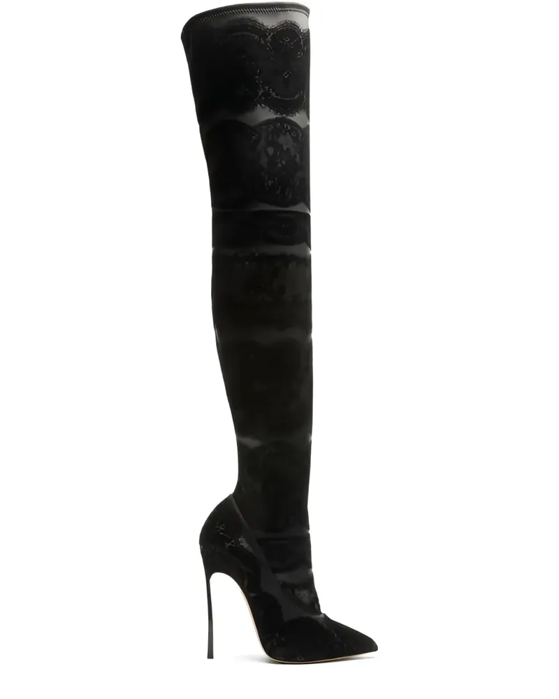 Casadei Lingerie Stiefel 120mm - Schwarz Schwarz