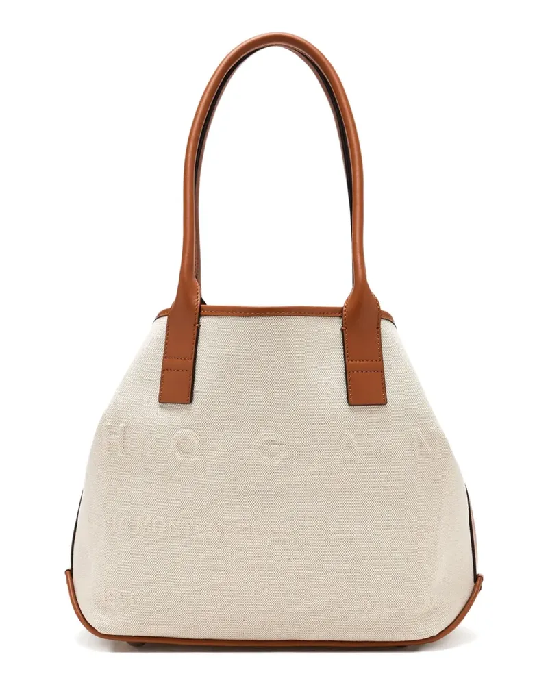 Hogan Shopper mit Logo-Prägung - Nude Nude