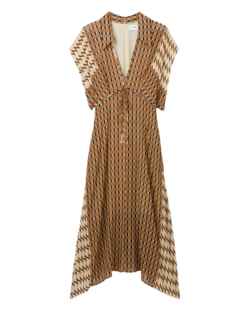ST. JOHN Kleid mit Mosaik-Print - Braun Braun