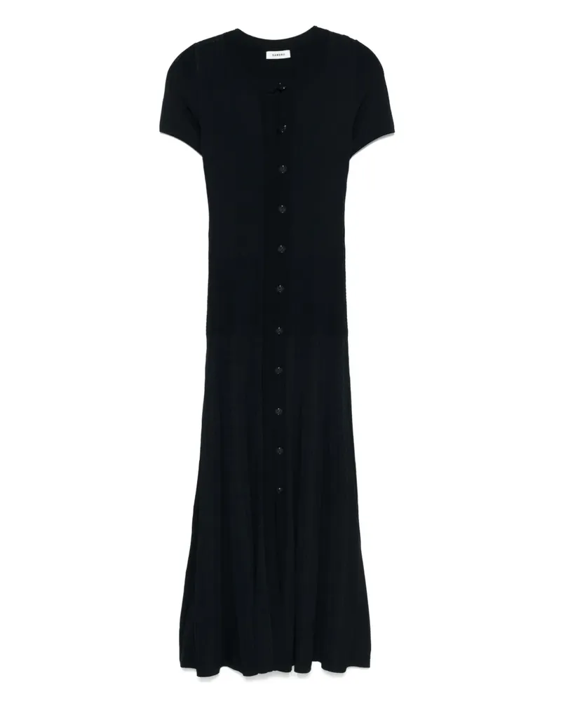 Sandro Gestricktes Midikleid - Blau Blau