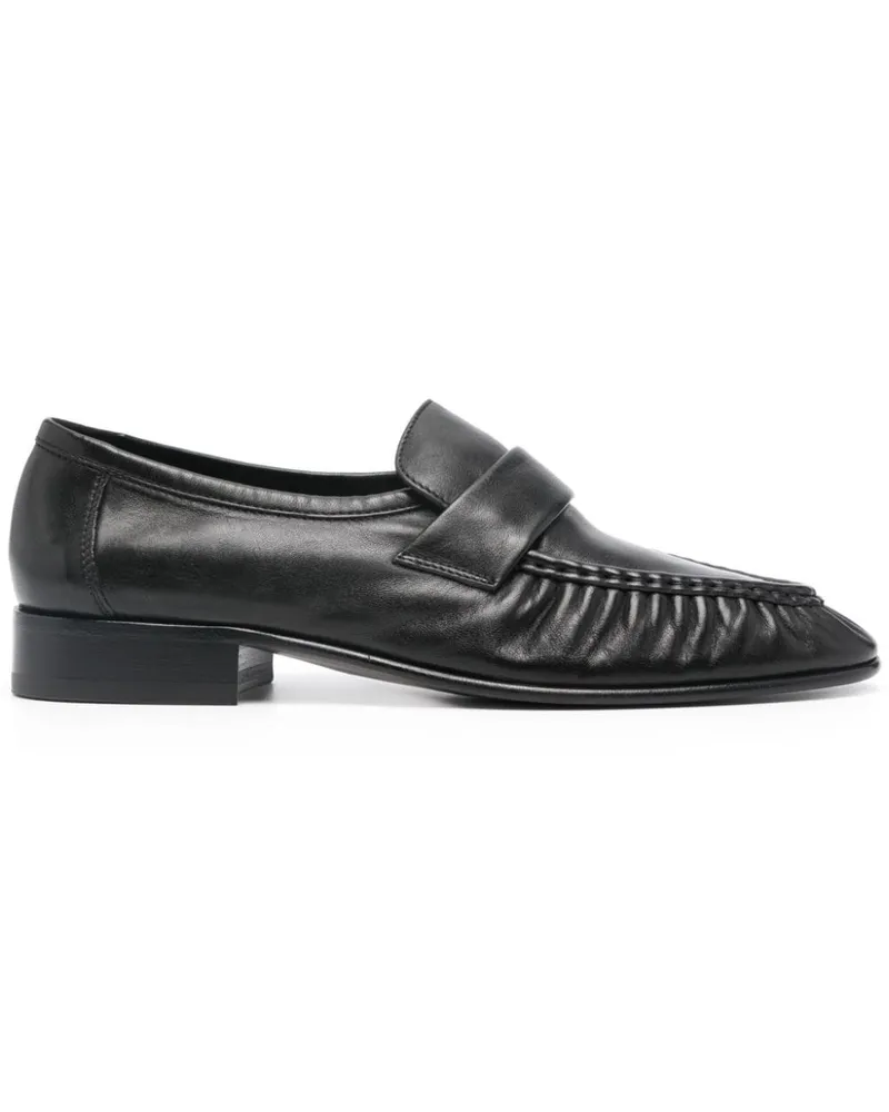 The Row Penny-Loafer mit Faltendetails - Schwarz Schwarz