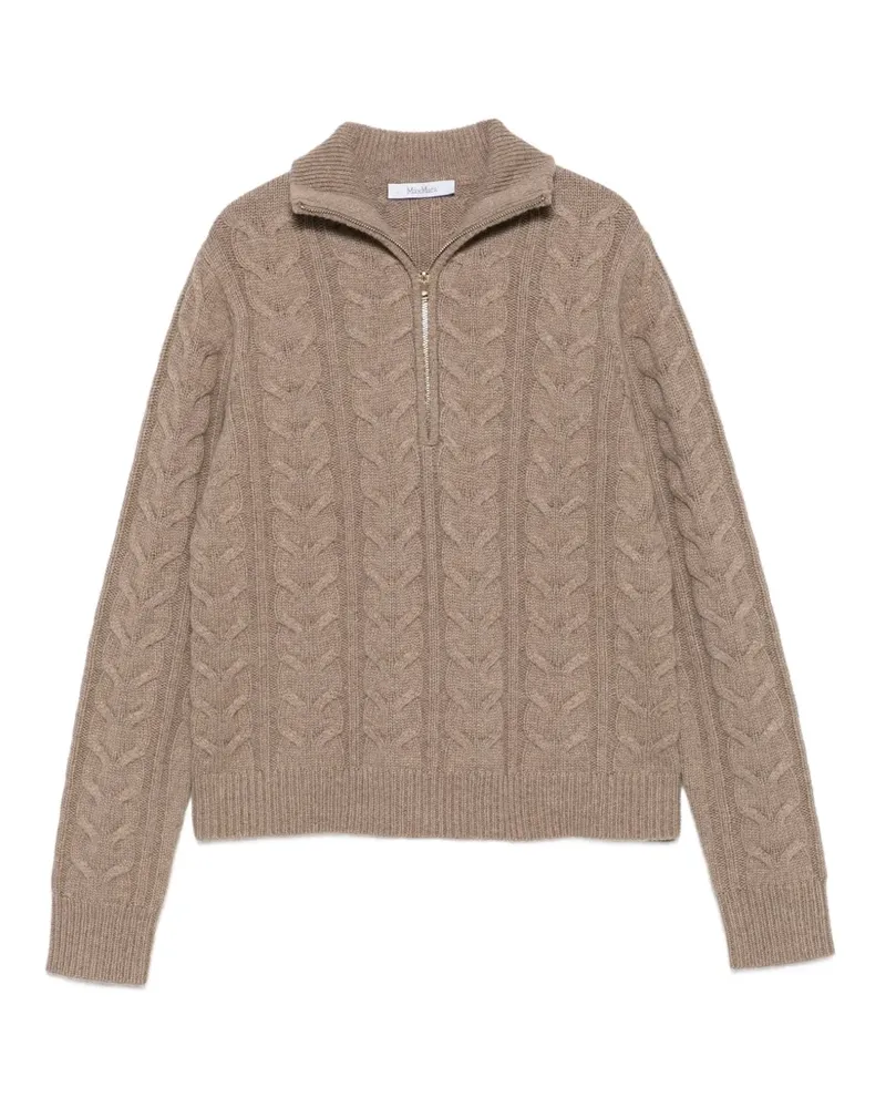 Max Mara Libero Pullover mit Zopfmuster - Braun Braun