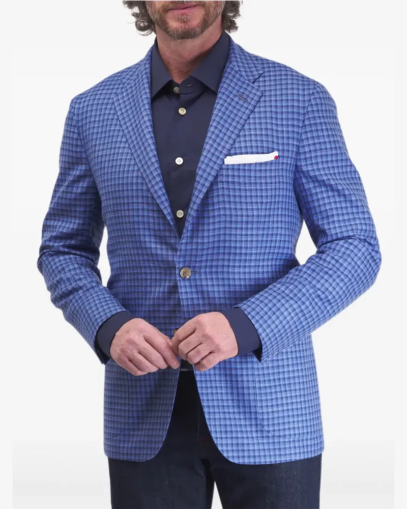 Kiton Sakko mit Karomuster - Blau Blau
