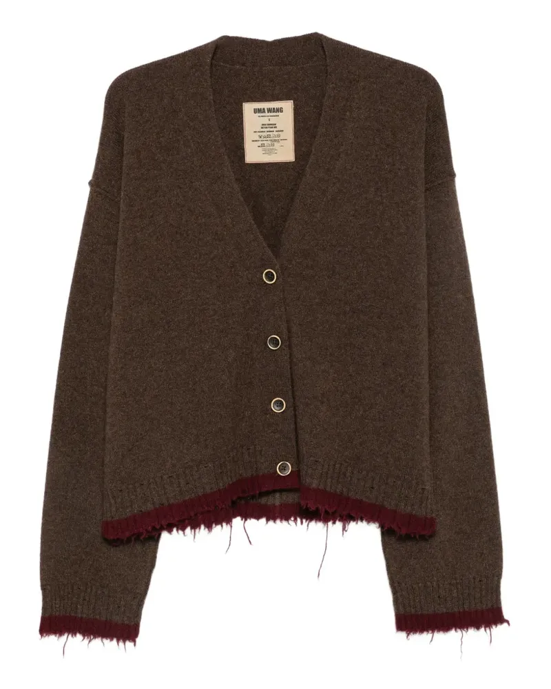 Uma Wang frayed-edge oversized cardigan - Braun Braun