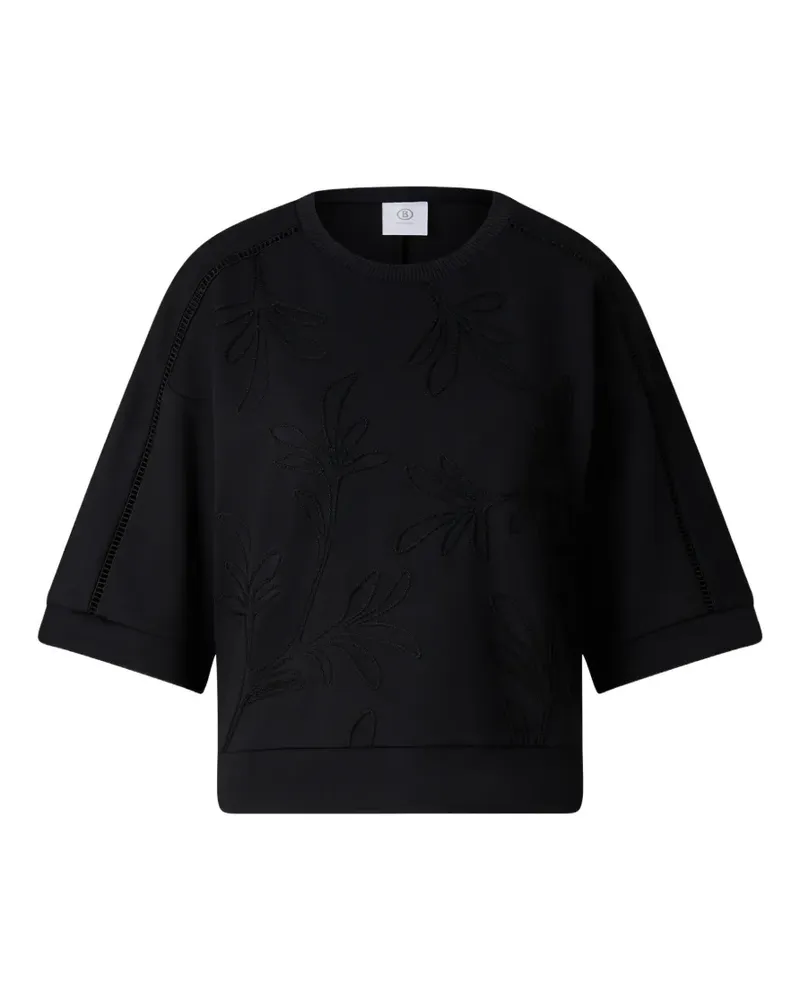 Bogner Rabea palm-stitch short-sleeve sweatshirt - Schwarz Schwarz