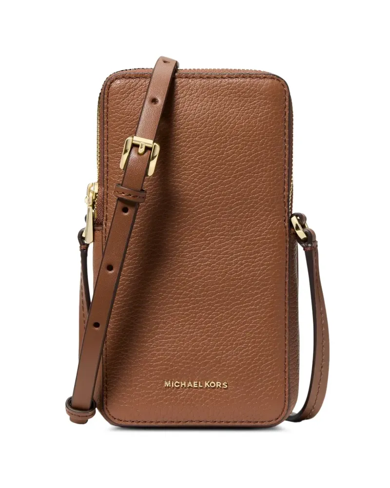 Michael Kors Kleine Jet Set Smartphone-Umhängetasche aus gekörntem Leder - Braun Braun