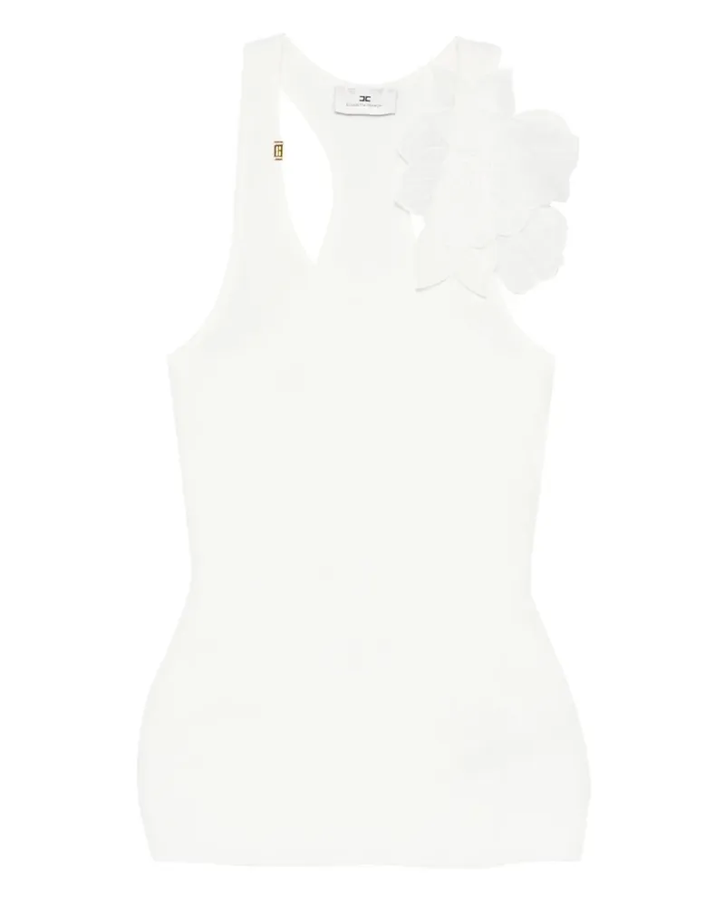 Elisabetta Franchi floral appliqué top - Weiß Weiß