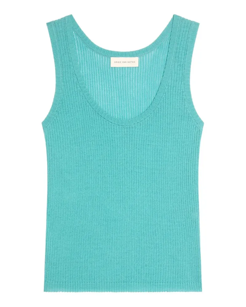 Dries van Noten Strickoberteil mit V-Ausschnitt - Blau Blau