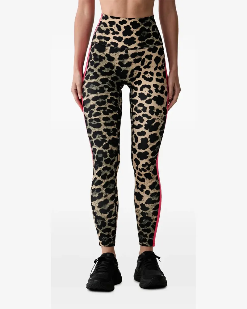 P.E. NATION leopard-print side-stripe leggings - Braun Braun
