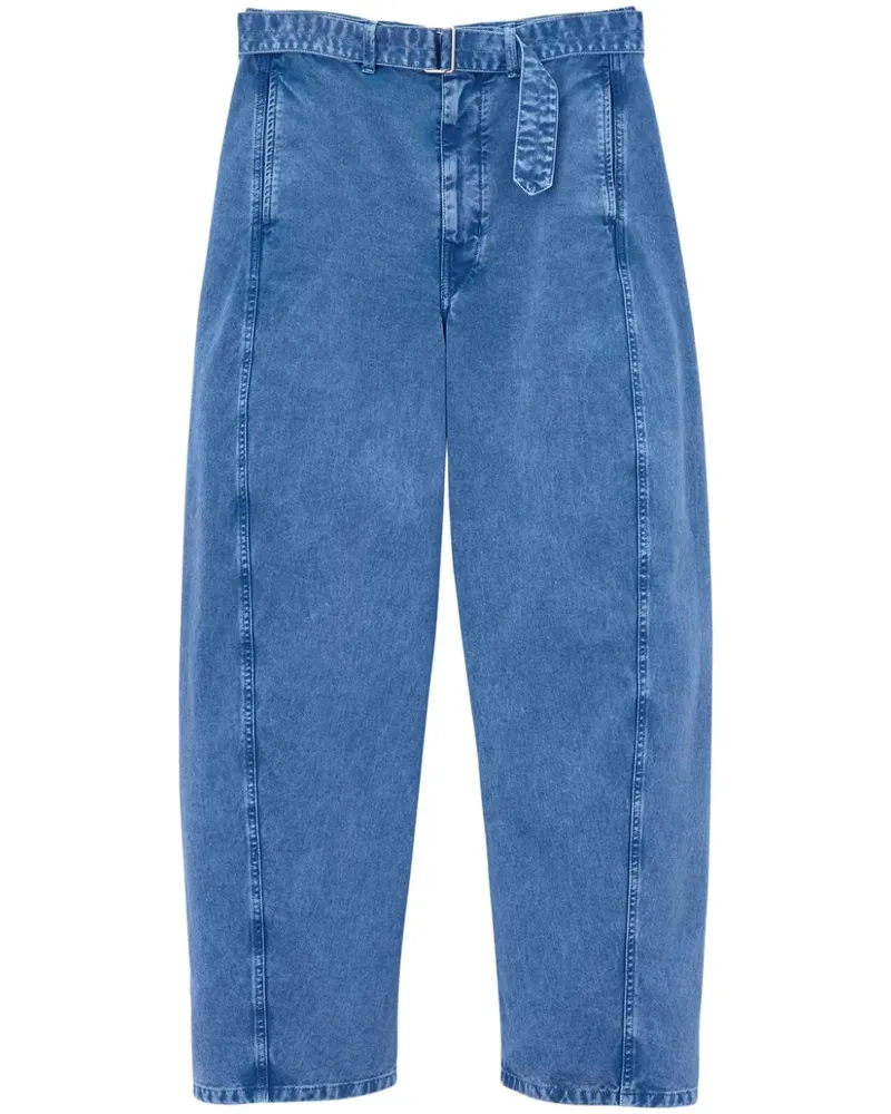 Christophe Lemaire Straight-Leg-Jeans mit Gürtel - Blau Blau