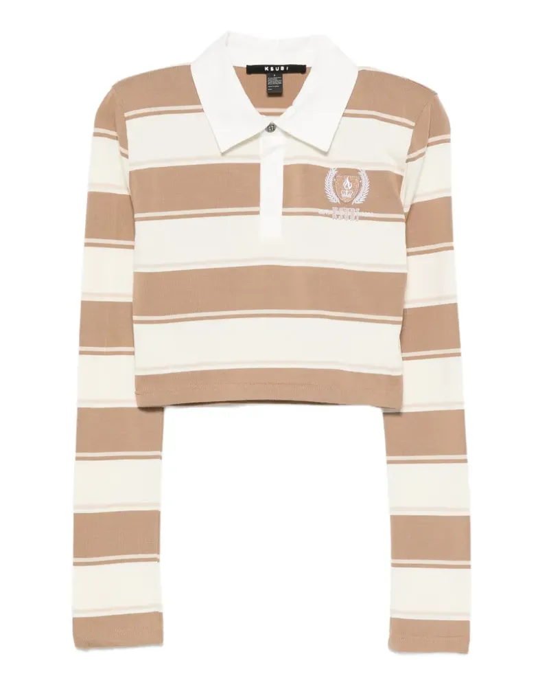ksubi striped long-sleeve polo shirt - Nude Nude