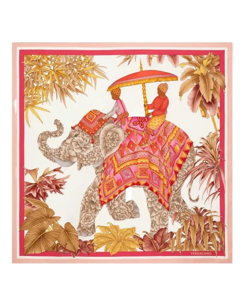 Ferragamo Schal mit Indien-Print - Nude Nude