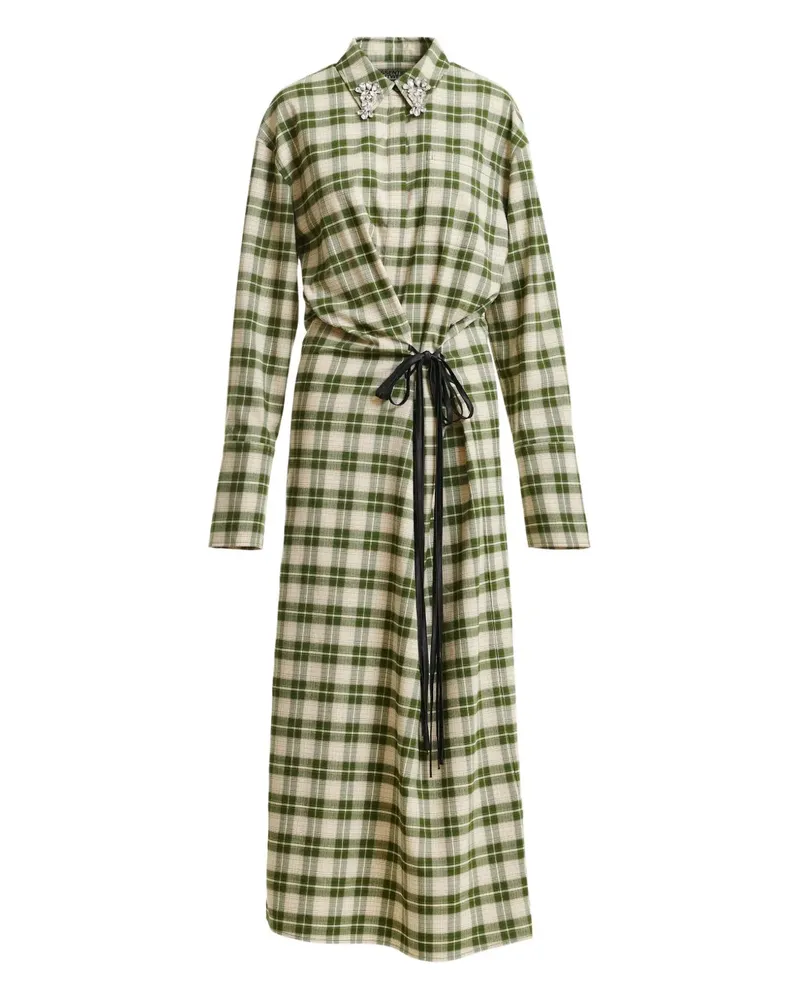 Essentiel Kariertes Jid Kleid - Grün Grün