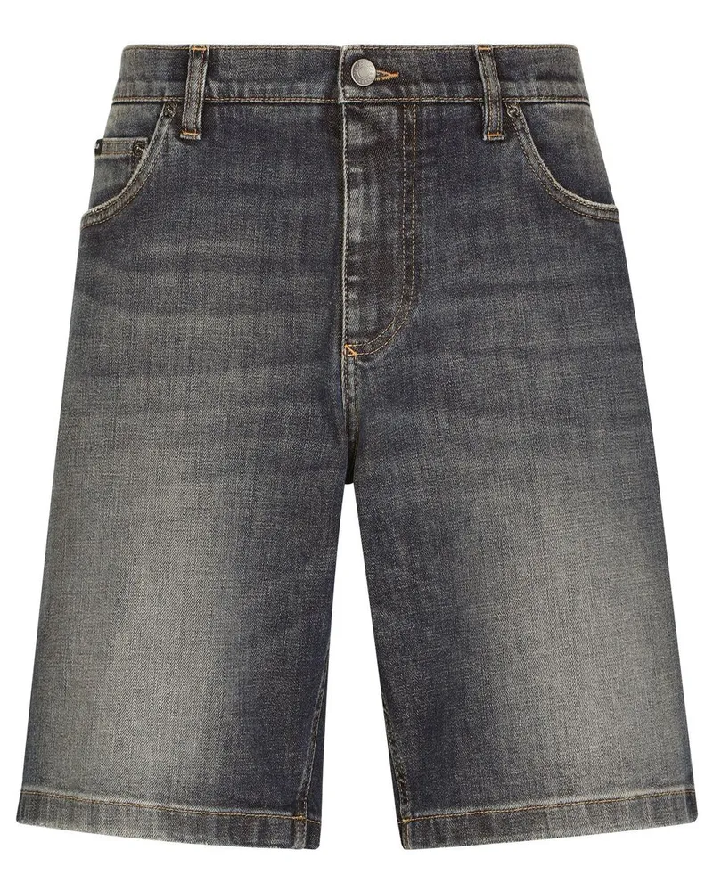 Dolce & Gabbana Knielange Jeans-Shorts Blau