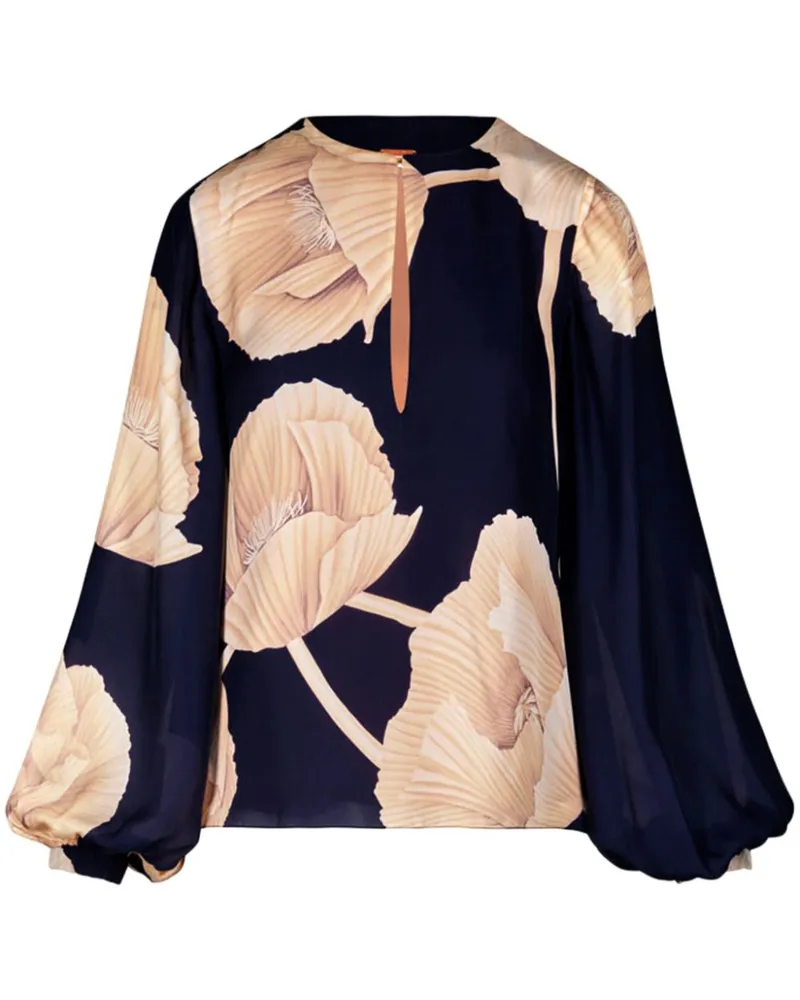 Johanna Ortiz Gotas Florales Bluse - Blau Blau