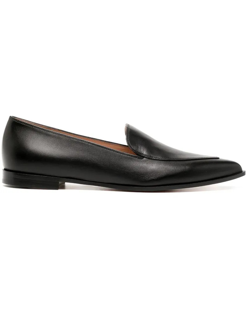 Gianvito Rossi Loafer mit spitzer Kappe Schwarz