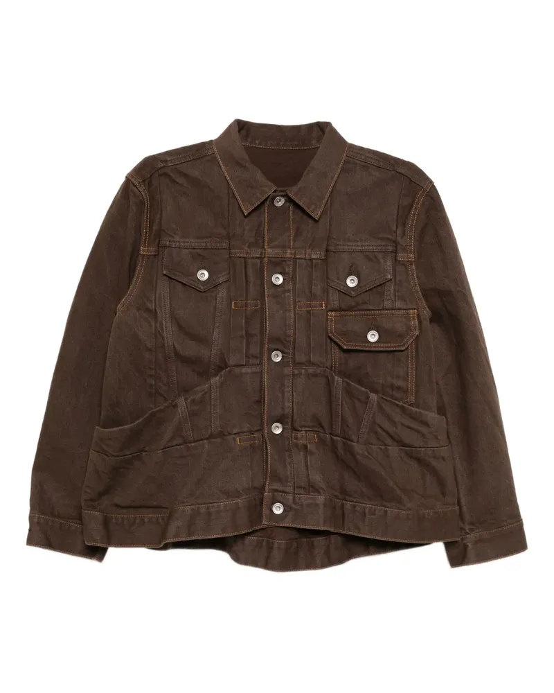 Sacai Klassische Jeansjacke - Braun Braun