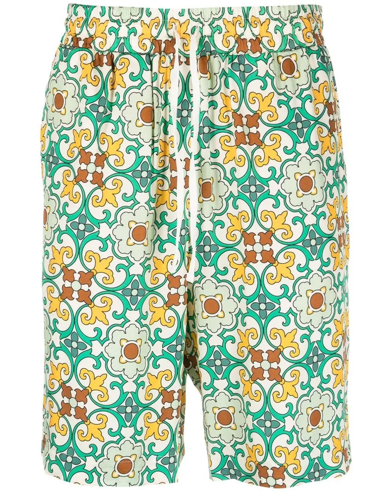Drôle de Monsieur Shorts mit Faïence-Print - Grün Grün