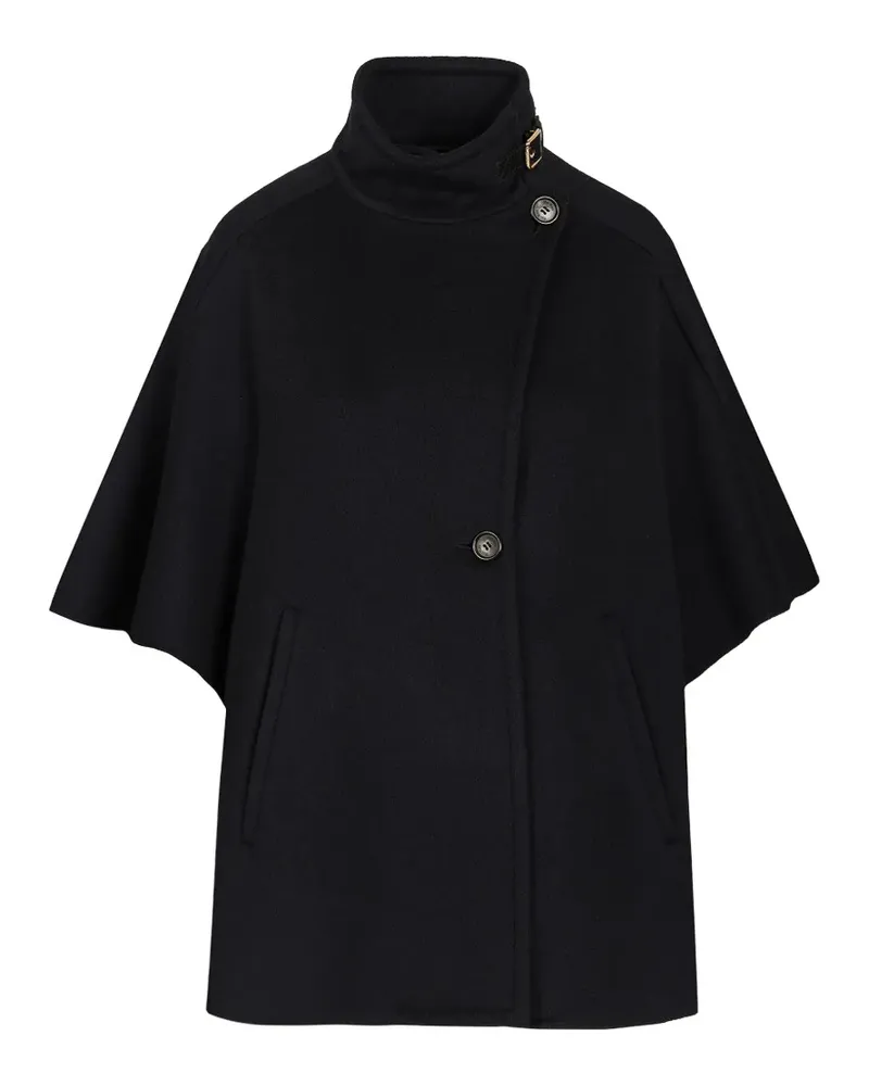 Max Mara buckle-detail cape - Blau Blau