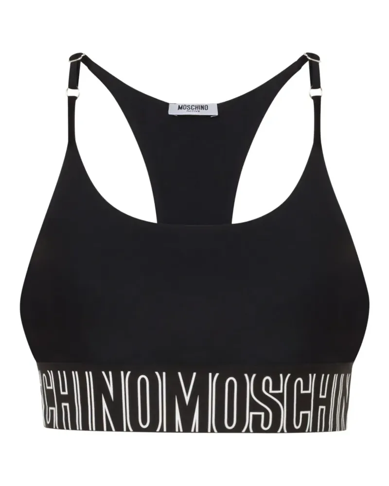 Moschino logo-underband racerback top - Schwarz Schwarz