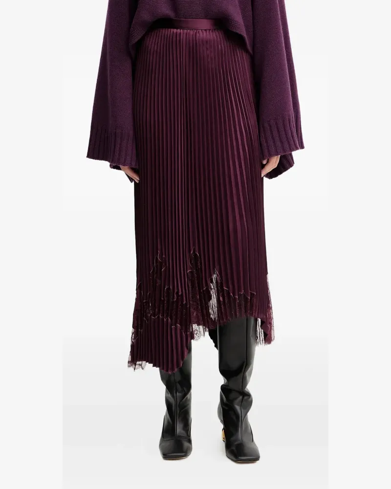 HUGO BOSS Midirock mit Falten - Violett Violett