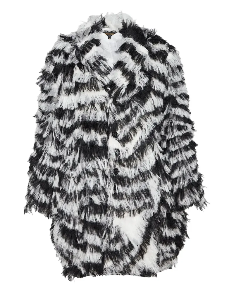 Comme des Garçons Shaggy Mantel mit Zebra-Print - Schwarz Schwarz