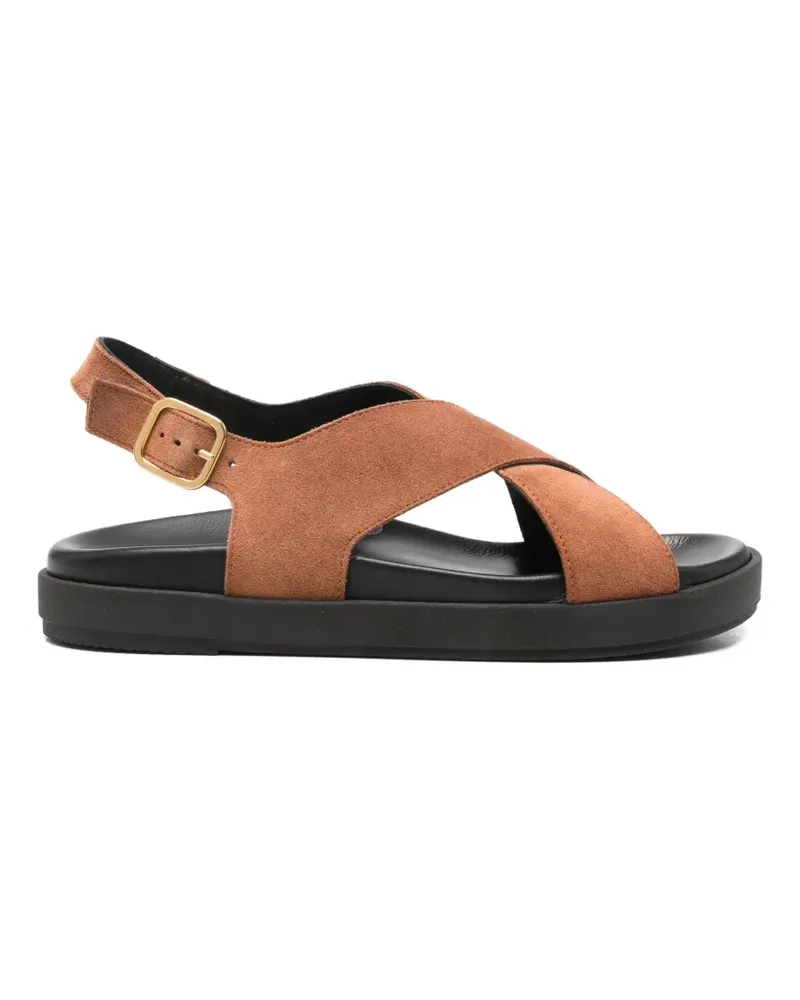 Alohas Nico crossover-strap buckle-fastening sandals - Braun Braun