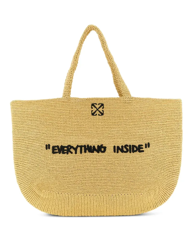 OFF-WHITE Jitney embroidered tote bag - Nude Nude