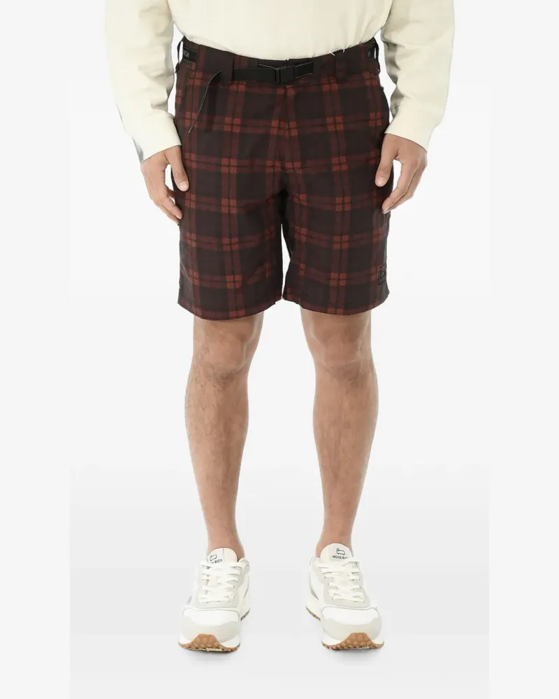 Woolrich plaid belted shorts - Rot Rot