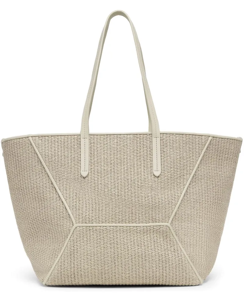 Brunello Cucinelli Techno BC Duo Tote Bag aus Raffiabast - Nude Nude