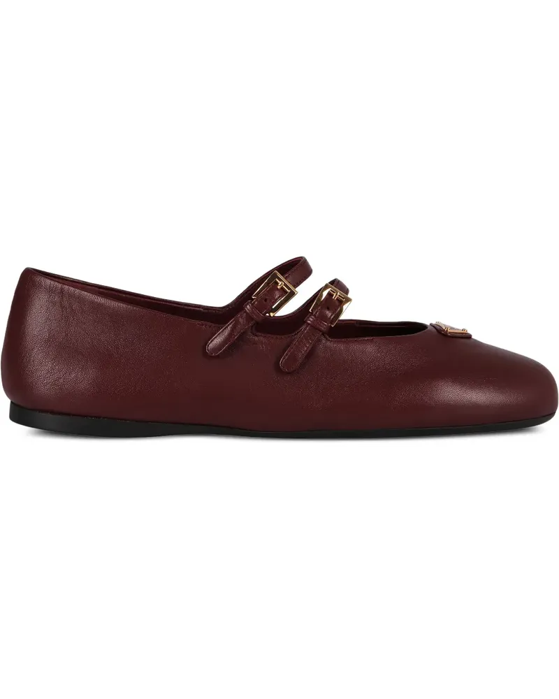 Prada Ballerinas mit doppelter Schnalle - Rot Rot