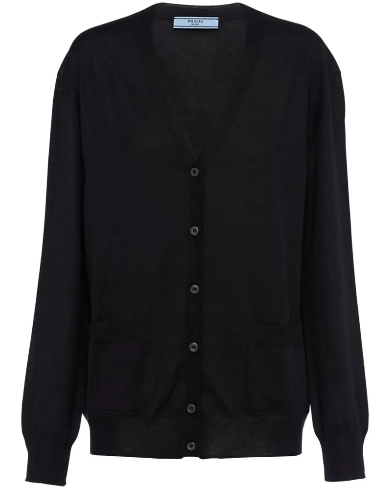 Prada Cardigan mit V-Ausschnitt - Schwarz Schwarz