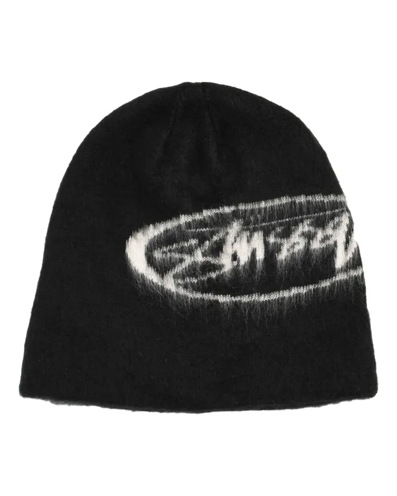Stüssy brushed oval skullcap beanie hat - Schwarz Schwarz