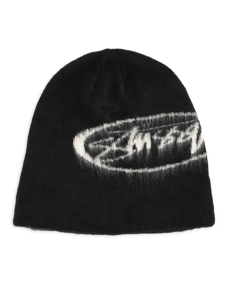 Stüssy brushed oval skullcap beanie hat - Schwarz Schwarz