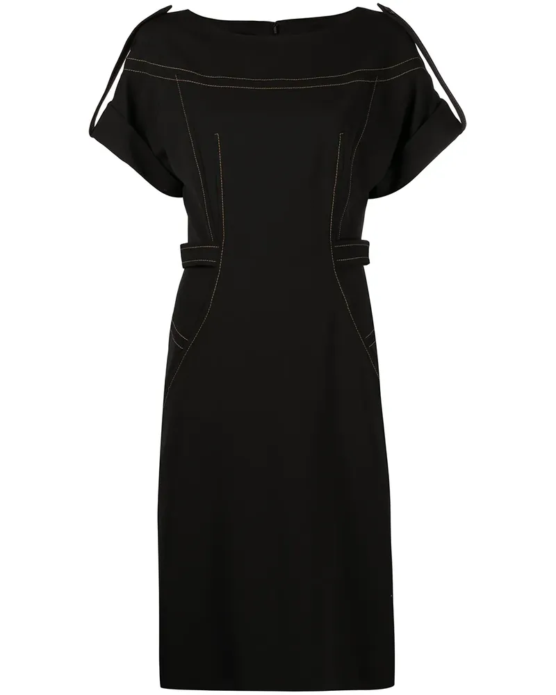 Alberta Ferretti Kleid mit U-Boot-Ausschnitt - Schwarz Schwarz