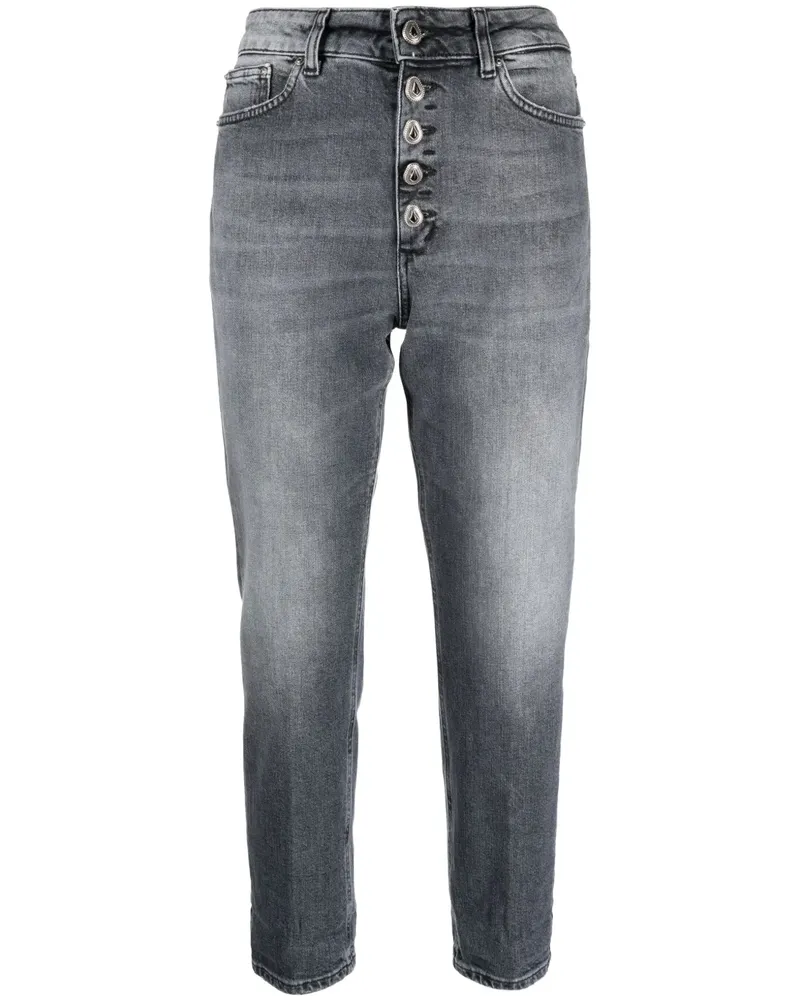 Dondup Cropped-Jeans mit Logo-Patch - Schwarz Schwarz