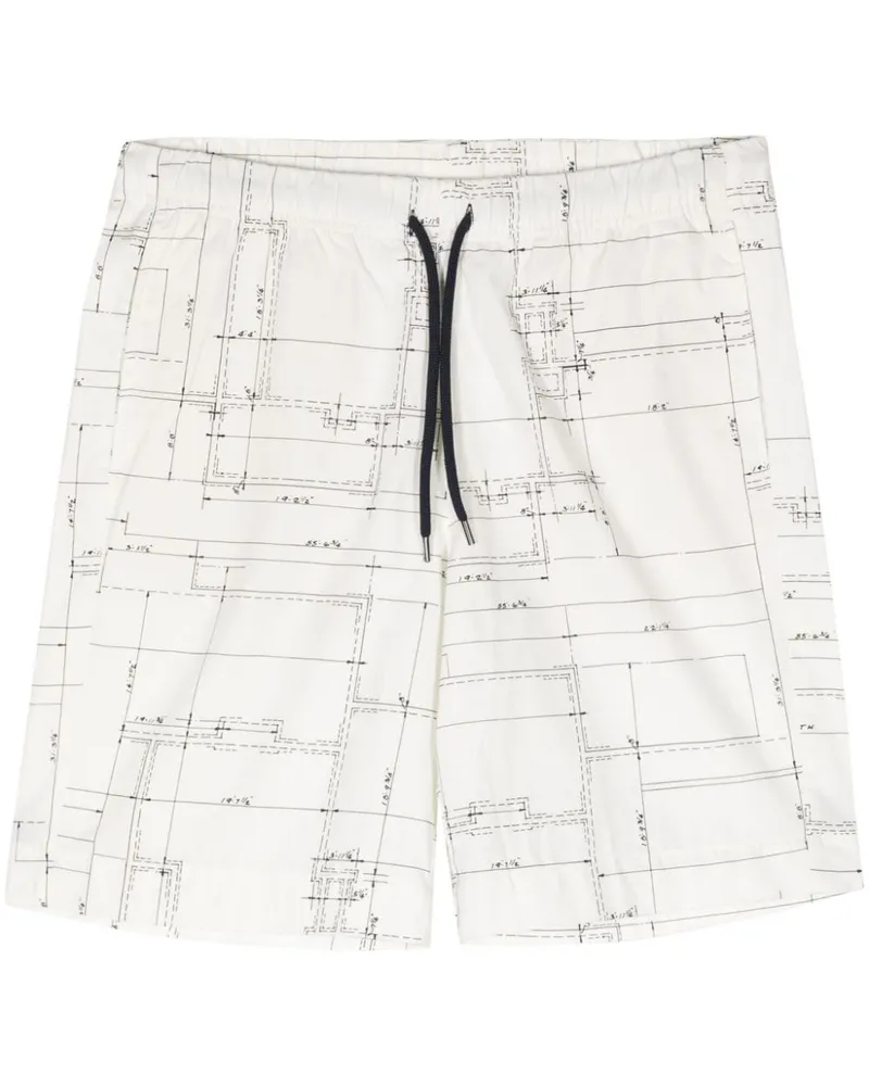 Paul Smith Shorts aus Bio-Baumwolle mit Print Weiß