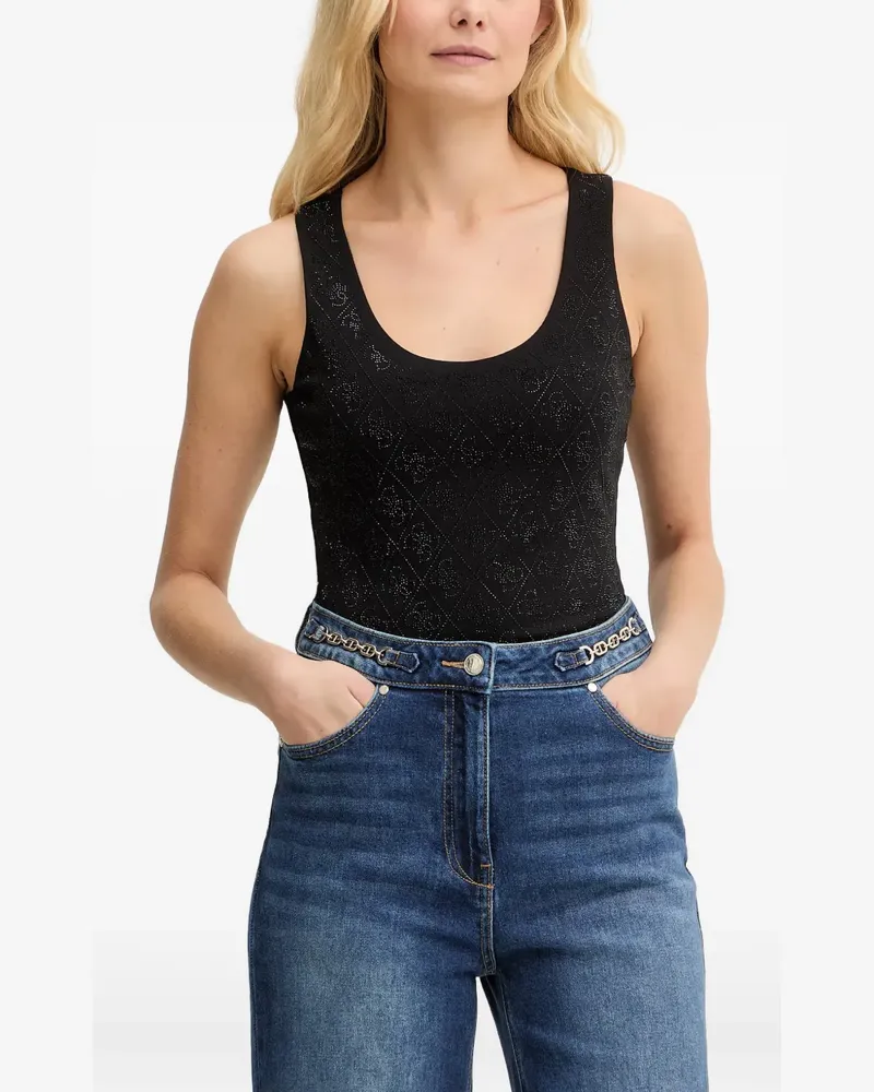 Guess Oberteil mit Strass - Schwarz Schwarz