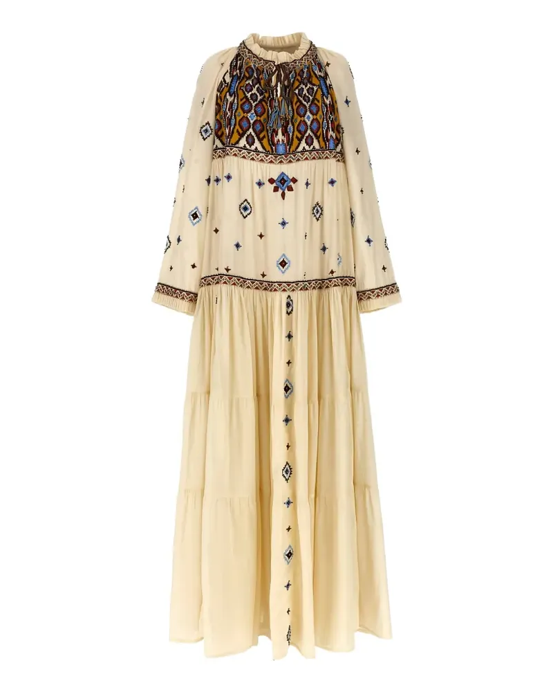 Fortela Arsia embroidered maxi dress - Nude Nude