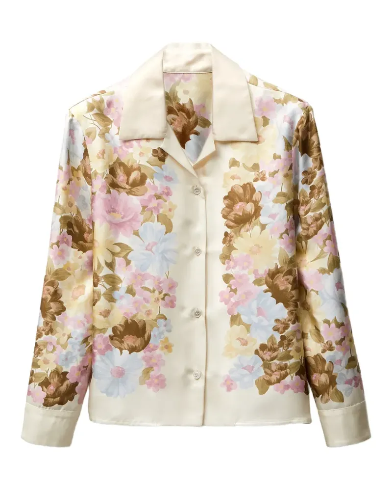 Versace Hemd mit Blumenmuster - Nude Nude