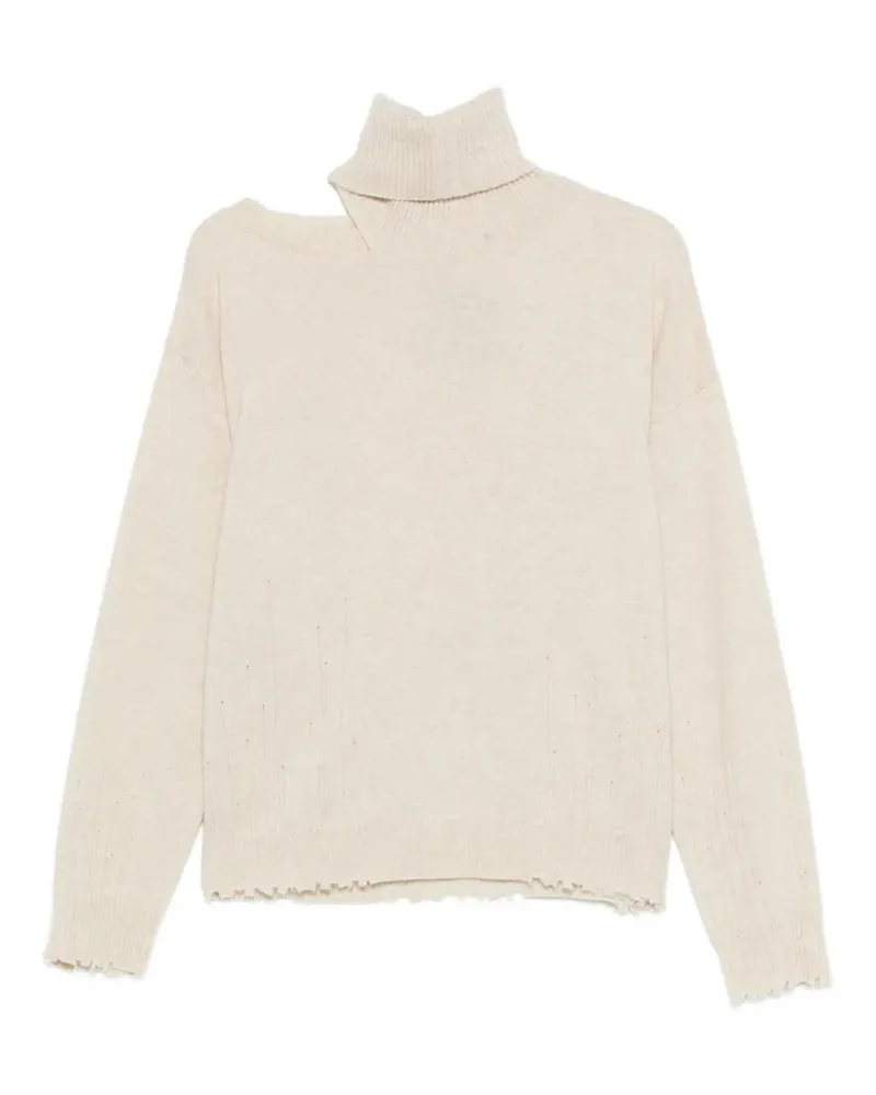 Uma Wang Stehkragen-Pullover mit Cut-Out - Weiß Weiß