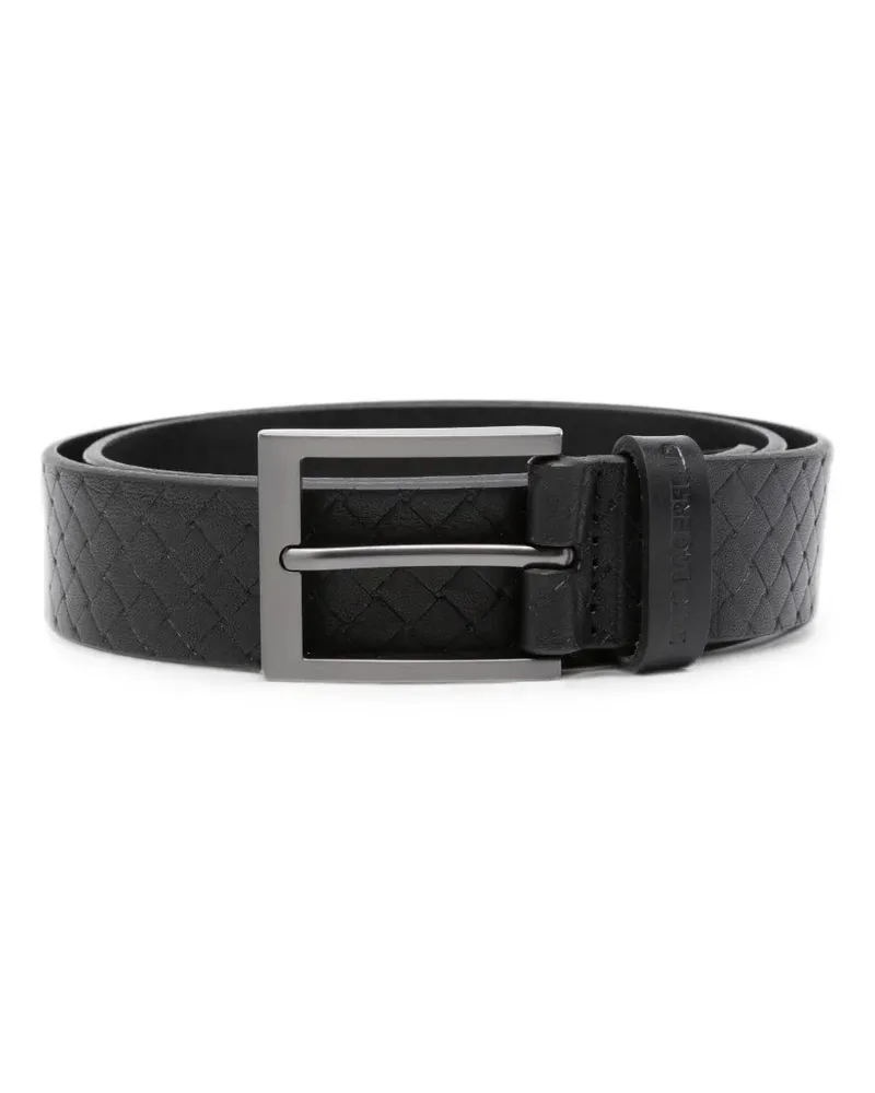 Karl Lagerfeld woven-effect buckle belt - Schwarz Schwarz