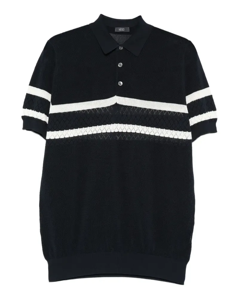 HOSIO striped polo shirt - Blau Blau