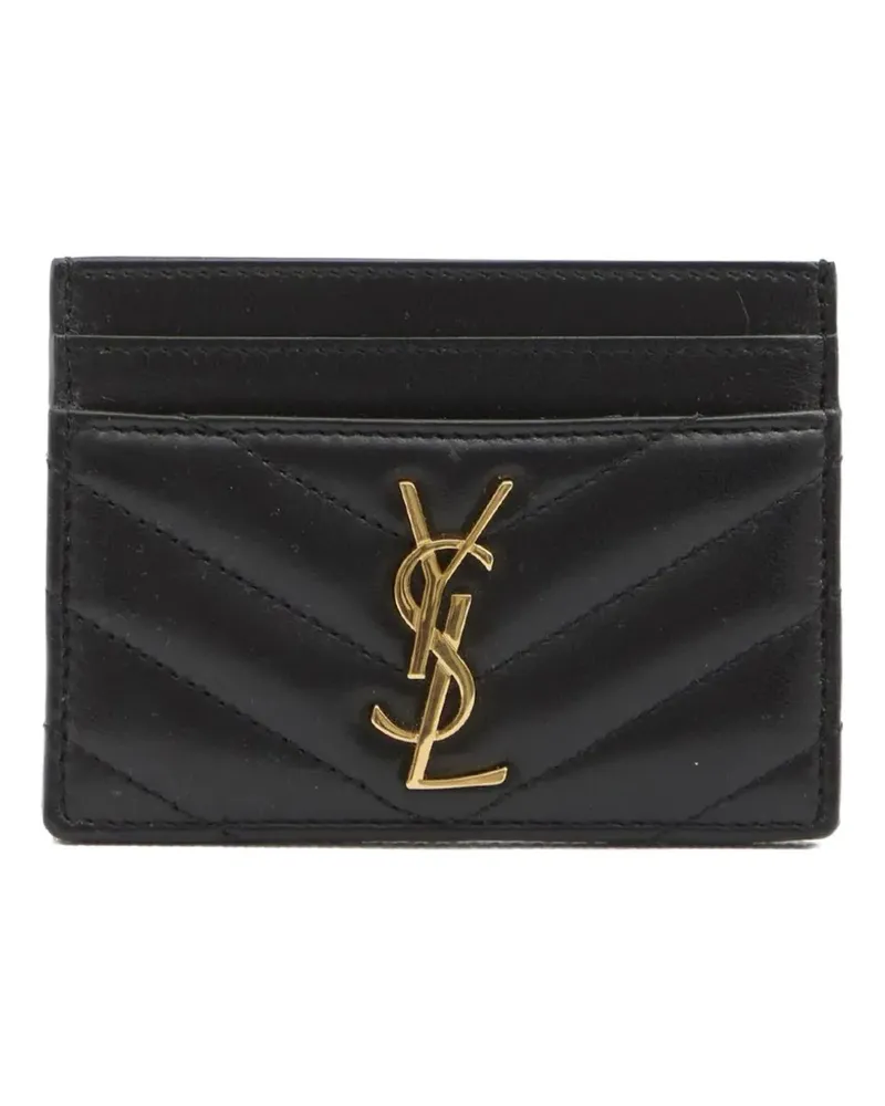Saint Laurent Cassandre quilted leather card holder - Schwarz Schwarz