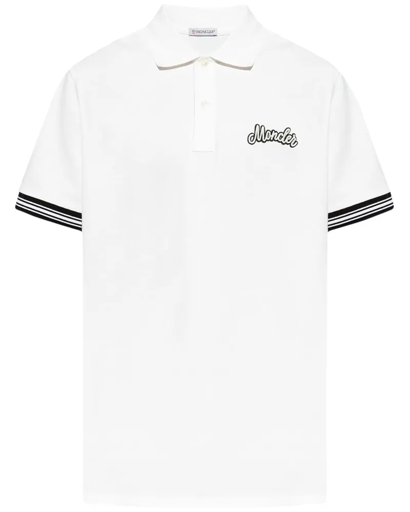 Moncler Poloshirt mit Logo-Stickerei - Weiß Weiß