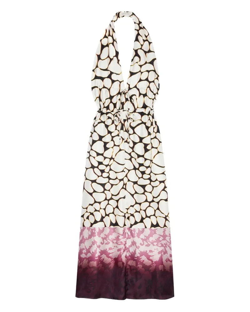 Dries van Noten Maxikleid mit abstraktem Print - Nude Nude