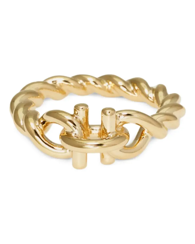 Ferragamo Verdrehter Gancini Ring (54 mm) - Gold Gold